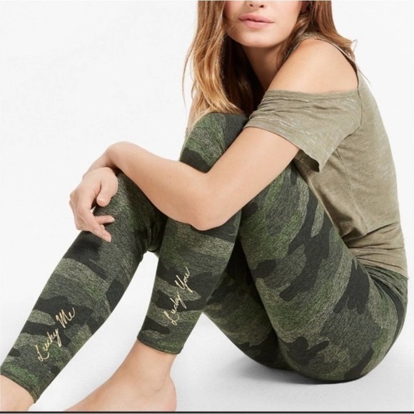 Lucky Brand Pants - Lucky Brand Womens Lucky Print Camo Leggings size XS Olive Green Athleisure